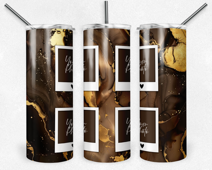 Customised Tumbler  - Your PHOTO's - 20oz Stainless steel, skinny, double walled with straw