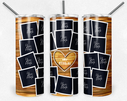Customised Tumbler  - Your PHOTO's - 20oz Stainless steel, skinny, double walled with straw