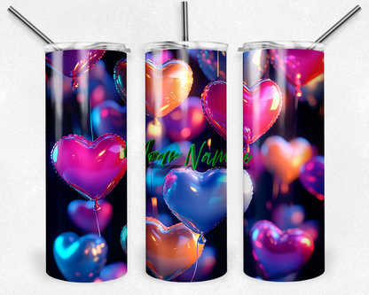Customised Tumbler  - CUTE/COLOURFUL/FANTASY/PRETTY - 20oz Stainless steel, skinny, double walled with straw