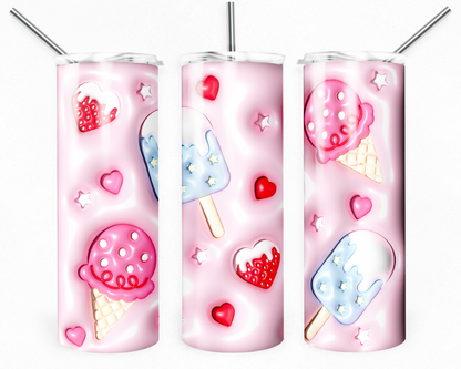 Customised Tumbler  - CUTE/COLOURFUL/FANTASY/PRETTY - 20oz Stainless steel, skinny, double walled with straw
