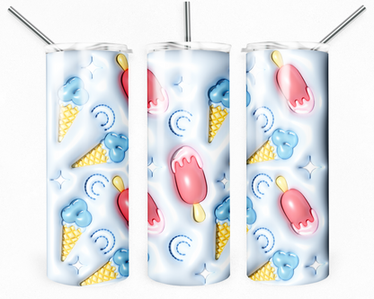 Customised Tumbler  - CUTE/COLOURFUL/FANTASY/PRETTY - 20oz Stainless steel, skinny, double walled with straw