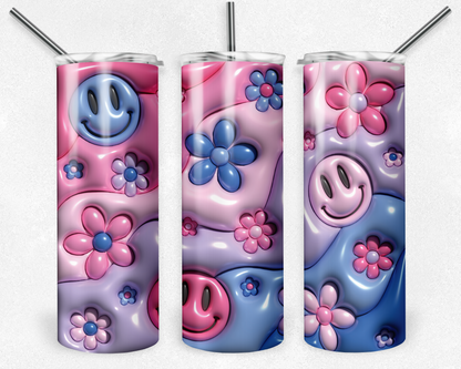 Customised Tumbler  - CUTE/COLOURFUL/FANTASY/PRETTY - 20oz Stainless steel, skinny, double walled with straw