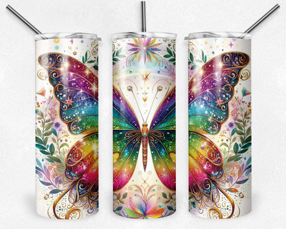 Customised Tumbler  - CUTE/COLOURFUL/FANTASY/PRETTY - 20oz Stainless steel, skinny, double walled with straw