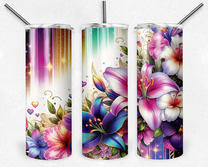 Customised Tumbler  - CUTE/COLOURFUL/FANTASY/PRETTY - 20oz Stainless steel, skinny, double walled with straw