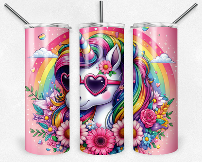 Customised Tumbler  - CUTE/COLOURFUL/FANTASY/PRETTY - 20oz Stainless steel, skinny, double walled with straw