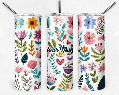 Customised Tumbler  - CUTE/COLOURFUL/FANTASY/PRETTY - 20oz Stainless steel, skinny, double walled with straw