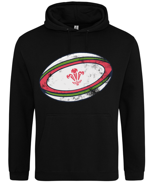 ADULT HOODIE RUGBYBALL WALES